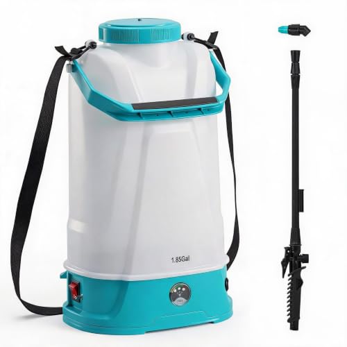 1.85 Gal Battery Powered Sprayer, with Adjustable Shoulder Strap - size: 1.85 Gal