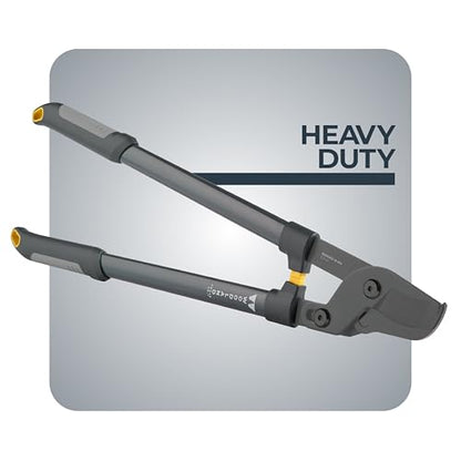 Woodland Tools Heavy Duty Lopper – 28 Inch Lever-Action Branch Cutter with Bypass Blade and Non Slip Grip – Manual Tree Limb Cutter for Thick Branches and Tough Yard Work - style: Heavy Duty Lopper