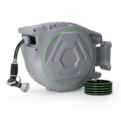 Retractable Garden Hose Reel, 100ft 5/8 inch Water Hose Reel for Gardening - color: Grey