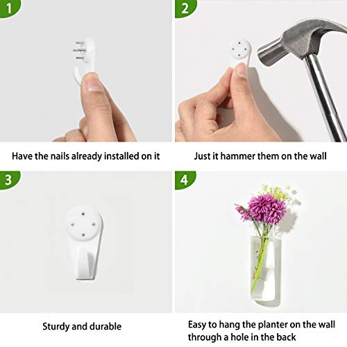 Vumdua 4 Pack Glass Planters, Clear, 5.9 in H x 1.85 in D, Suitable for Most Water Plants, Perfect for DIY Propagation Station, Easy to Install, Elegant and Functional