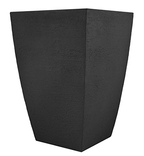 Tusco Products MSQT23BK Modern Square Garden Planter, 23-Inch, Black - color: Black, size: 23 Inch