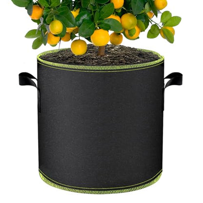 Grow Bags 2 Pack 5 Gallon Plant Pots 300G Nonwoven Fabric Garden Nursery Pots with Handles for Plants Potato Tomato Vegetables Flowers Grow Bags - size: 5 Gallon
