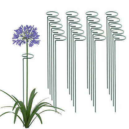 Thealyn 20 Pack 16 Inch Plant Support Stakes, Metal Single stemmed Flower Support Hoops，Garden Plant Stakes Plant Prop for Amaryllis Orchid Lily Rose Peony Tomatoes Gladiolus