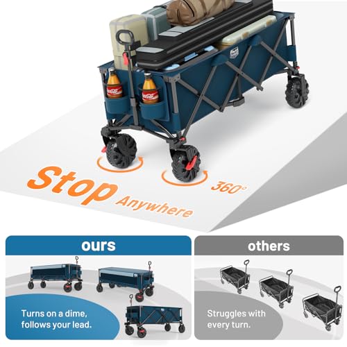 Timber Ridge 51.2" Extended Collapsible Wagon, 400L, Blue - color: Blue, size: 400L