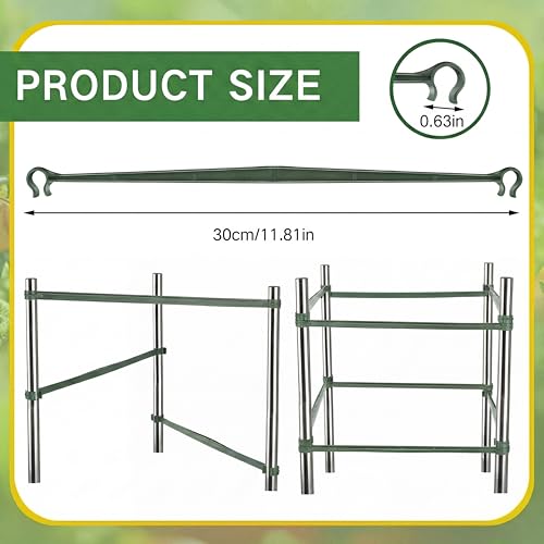 200 Pcs Plant Stake Arm for Tomato Cage, 11.8",11mm - size: 11.81in×0.63in