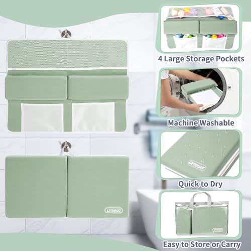 URMYWO Bath Kneeler and Elbow Rest Pad Set, 1.5-Inch Thick Memory Foam Pads - color: Green