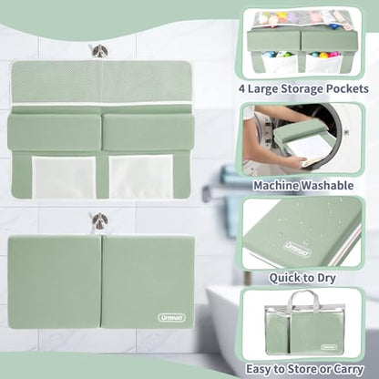URMYWO Bath Kneeler and Elbow Rest Pad Set, 1.5-Inch Thick Memory Foam Pads - color: Green