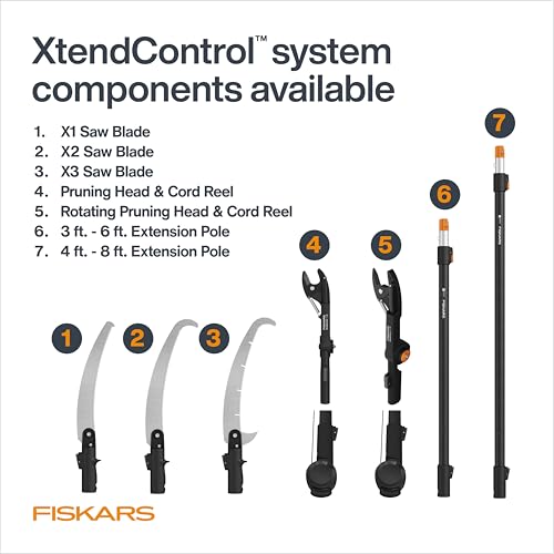 Fiskars 3-14 Ft XtendControl Extendable Pole Saw & Tree Pruner Modular Set - style: 14' Pruner Saw Kit