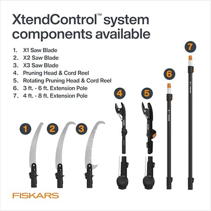 Fiskars 3-14 Ft XtendControl Extendable Pole Saw & Tree Pruner Modular Set - style: 14' Pruner Saw Kit