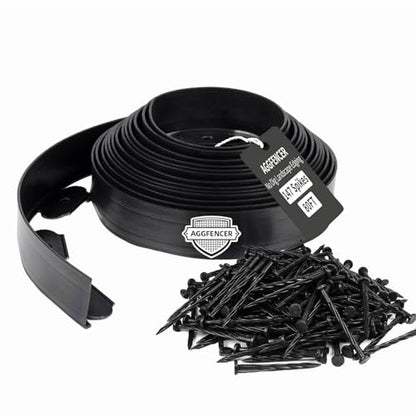 AggFencer Landscape Edging 4in Garden Edging Borders No Dig 80ft - color: Black, size: 4in x 80ft