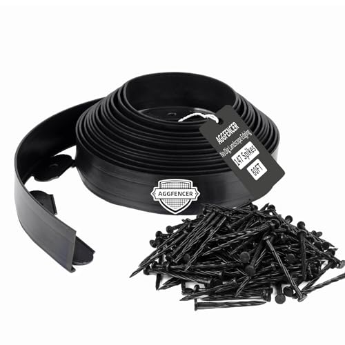 AggFencer Landscape Edging 4in Garden Edging Borders No Dig 80ft - color: Black, size: 4in x 80ft
