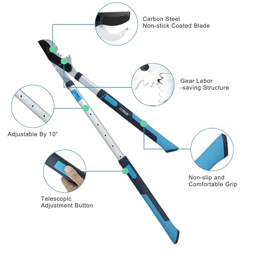 Extendable Tree Loppers 28-41 Inch For 2 Inch Thick Branch Trimming