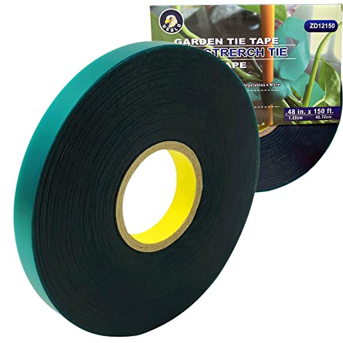 8 mil Extra Thick Heavy Duty 150 Feet x 1/2" Stretch Plant Tie Tape, Garden Tie Tape for Planting and Grafting, Plant Ribbon for Tomatoes, Grapes and Trees, Tree Tape, Garden Stake for Vinyard