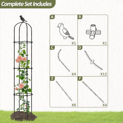 Garden Obelisk Trellis for Climbing Plants Outdoor 69" H (2 Pack) - size: 2 pack