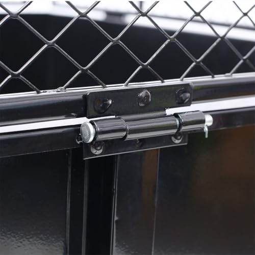 ATV Trailer Steel Dump Cart, Heavy Duty Mesh Steel Garden Cart with Removable Sides and 10 Inch Flat Free Tires, Utility Trailer Yard Garden Trailer for Tractors, ATV, UTV, Lawn Mowers