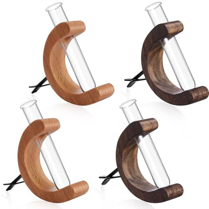 4 Pcs Mini Car Vase Vent Clip Propagation Vase, Mixed Wood Color - color: Mixed Wood Color