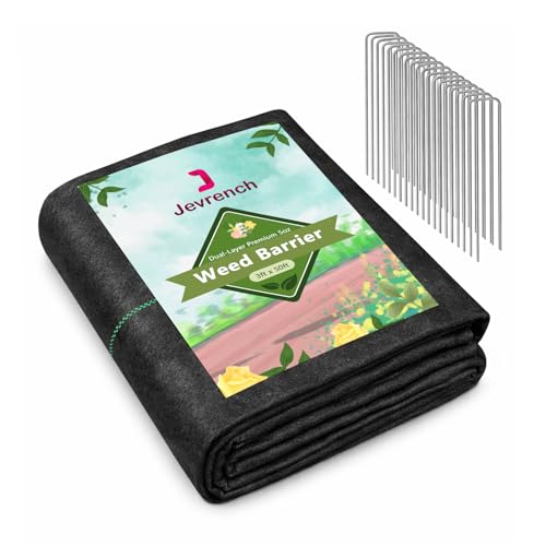 Jevrench 5 oz Heavy Duty Weed Barrier Landscape Fabric, 3 x 50 ft - size: 5oz - 3ft x 50ft