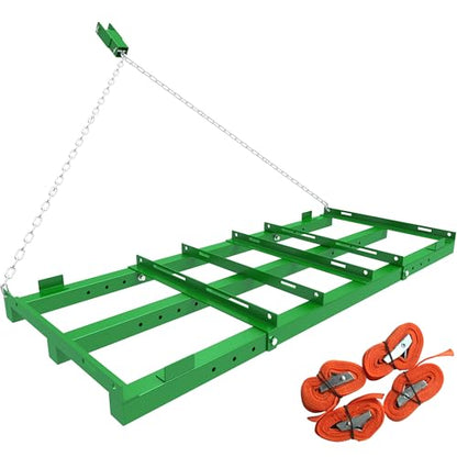 4ft Heavy Duty Drag Harrow for ATV, UTV, Tractor - Adjustable Tow Behind Leveling Rake with Weight Tray for Driveway Grader, Lawn, Field, Pasture, Food Plot Maintenance, Green(48 inch) - size: 4 ft