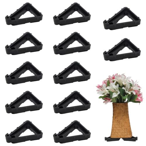 12 Pcs Plant Pot Feet Pads, Outdoor Pot Stands, Indoor Planters Flower Pot Foot Pads, Keep Plants Elevated, Stable and Breathable Moisture-Proof (Black) - color: Black-12pcs