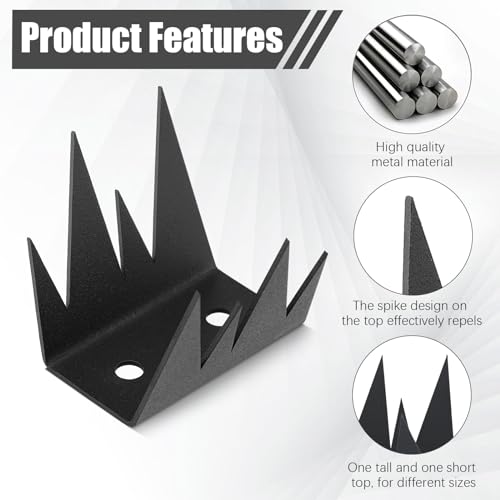 Yaocom 12 Pcs Anti Climb Spikes Security Fence Wall Metal Outdoor, Mountain