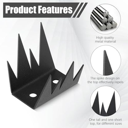 Yaocom 12 Pcs Anti Climb Spikes Security Fence Wall Metal Outdoor, Mountain