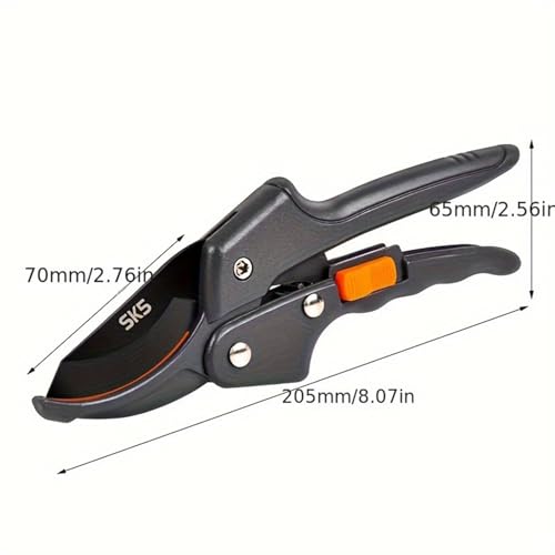 Germany Pruning Shears, Arthritis Weak Hand Snips, Work 3 Times Easier, 1-Inch Cut Capacity Garden Clippers, Ergonomic handle (Pulley - Labor-saving) - color: Grey