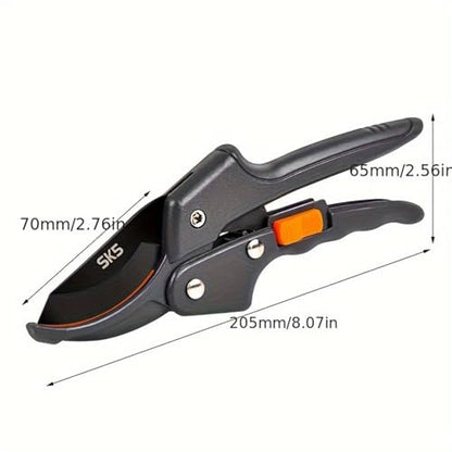Germany Pruning Shears, Arthritis Weak Hand Snips, Work 3 Times Easier, 1-Inch Cut Capacity Garden Clippers, Ergonomic handle (Pulley - Labor-saving) - color: Grey