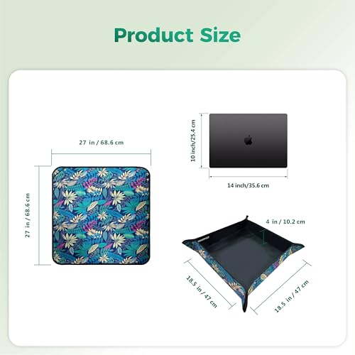 Repotting Mat for Indoor Plants 27"x27", Unique Gifts for Plant Lovers - color: Black Leaf Print, size: 27" x 27" x 0.1"