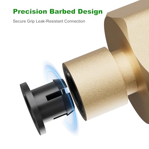 1/4 Inch Brass Drip Irrigation Connector, Barbed Brass Fitting for 1/4" Tubing, Leak-Resistant Adapter for Garden & Drip Irrigation Systems, 2 Pack - style: 1/4 Inch Brass Connector