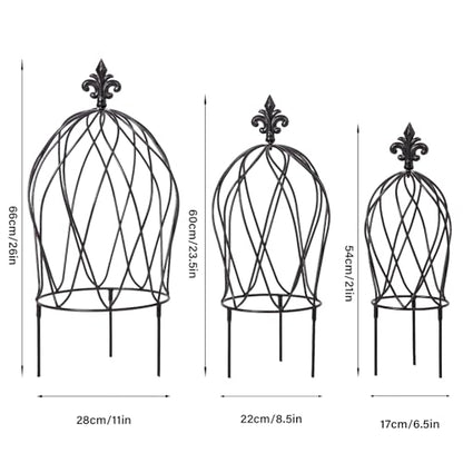 3PCS Metal Trellis Set for Climbing Plants - Indoor & Outdoor Decor - size: 26" x 11"