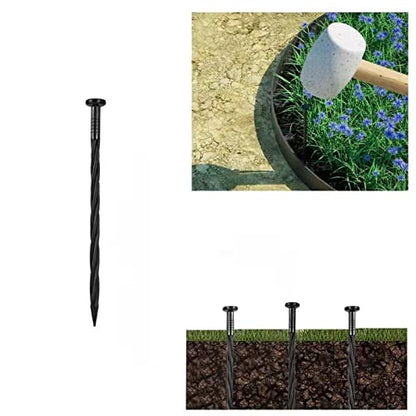 300PCS Spiral Landscape Anchoring Spikes, 8 Inch Landscape Spikes,Nylon Landscape Anchoring Spike for Garden Lawn Yard,Paver,Weed Barrier,Artificial Turf (8in-300 Count) - color: 8in-300 count