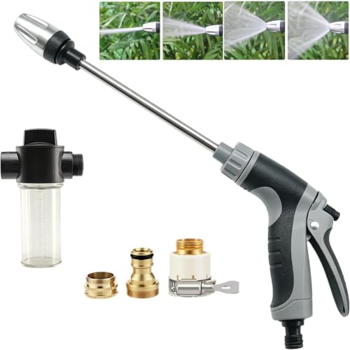 High Pressure Hose Nozzle with 4 Spray Modes, Adjustable Water Spray