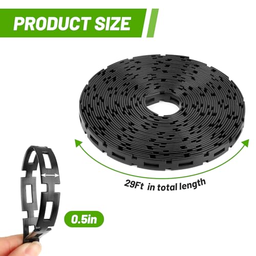 29 Ft Plastic Chain Lock Tree Tie, 1/2" Wide Adjustable Tree Support Straps for Staking Flexible Reusable Cable Plant Tree Ties for Leaning Tree Garden Accessories - size: 29 FT