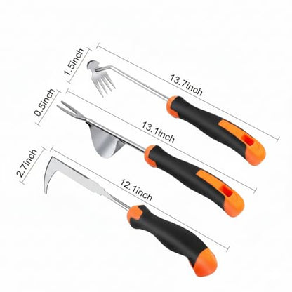 Weed Puller Tool, Portable Rubber-Handled Garden Tools, Four-Tined Weeding Tool, Uprooting Weeding Tools, Crevice Weeder, Yard Weed Tools and Weed Removal Tool (style3) - style: style3