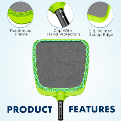 Sepetrel Pool Skimmer Net - Professional Heavy Duty Reinforced Frame Nylon Flat Leaf Rake Net,for Spa Pond Swimming Pool, Cleaning Supplies and Accessories, (Pole Not Included) - size: Pool Skimmer