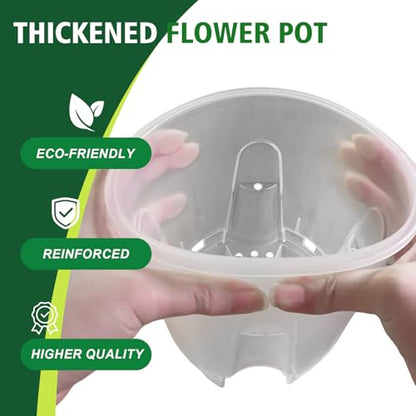 Cdd's Path Upgraded 5-Pack 6 Inch Naked Root Planter Self Watering Pots Set, Plant Pots with Holes for Indoor/Outdoor Plants with Watering Hole/Reservoir and Air Pipes, Clear - size: 5 Pack-6 inch(Upgraded )