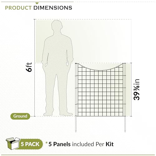 Zippity 39in H Black Metal Fence, DIY Fence Kit - color: 39" Tall (5 Panels)
