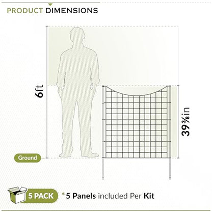 Zippity 39in H Black Metal Fence, DIY Fence Kit - color: 39" Tall (5 Panels)