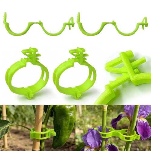 150 Pcs Plant Support Clips,Tomato Clips for Climbing Plants/String Trellis,with 3 Adjustable Ties for Gardening,Outdoor Vine Clips,Garden Clips for Plants Grape and Vine Vegetables Bright Green - color: Bright Green