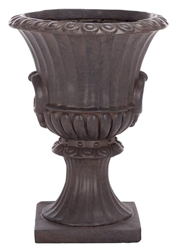 SAFAVIEH Outdoor Arden Concrete Planter Pot, 15.4" Brown PAT5044B