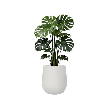 11.8"H Plastic Planters with Drainage Holes and Plug,Chalk Beige - color: Beige, size: 11.81"