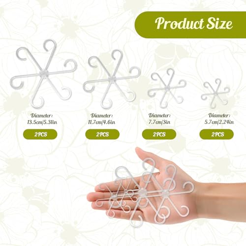 Clear Indoor Plant Support Stakes, 8 Pack Plastic Stem Holders - color: 8 Pcs Clear