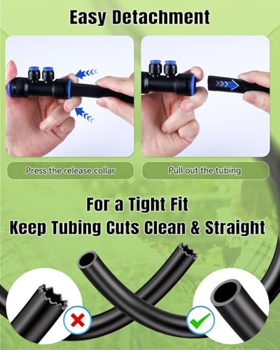 Pawfly 12 Pcs Quick Connect 1/2" to 1/4" Drip Irrigation Fittings for 1/2" Tubing (0.62-0.63" OD), Push-to-Fit 4-Way Reducing Tees Reducer Tee Connectors, Anti-Leak Drip Irrigation Tee Fittings - size: 12 Pcs 4-Way Reducing Tees Reducer Tee Connectors