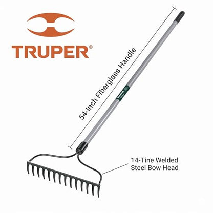 Truper Green Built 14-Tine Welded Bow Rake (Model 31389 / R-14AL-FP)