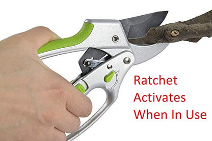Garden Guru Ratchet Hand Pruning Shears - 2 in 1 Professional Garden Clippers with Ergonomic Grip - Makes Tough Cuts Easy (4 Pack) - size: 4 Pack, style: 2 in 1 Ratchet