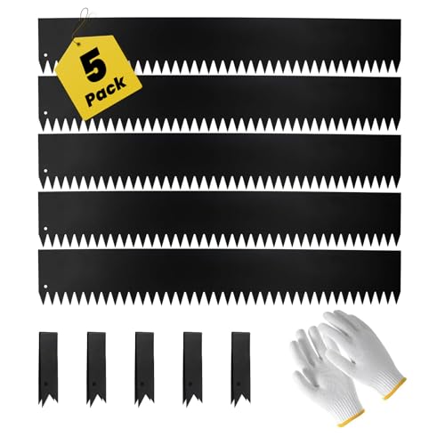 5Pcs - 48'' L x 6'' H Steel Landscape Edging Edging for Landscaping Hammer in Metal Landscape Edging Border for Garden Courtyard No-dig Hammer in Edging with Gloves(20FT Total Length) - color: 48'' L x 6'' H, style: 5 Pack