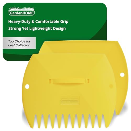 GardenHOME Leaf Picker Upper, Leaf Scoops Hand Rakes, Leaf Grabber Claws - style: light yellow