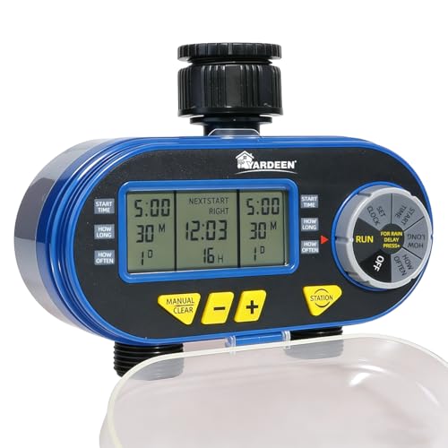 Sprinkler Water Timer with Rain Delay Function for Garden Hose - color: 2 Outlet Sprinkler Timer