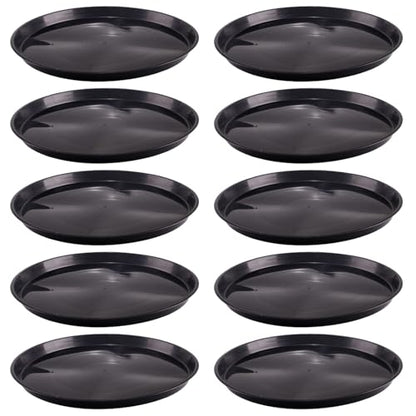 10 Pack Plant Saucer 16 Inches Plastic Drip Trays to Catch Water, Black - color: Black, size: 16 inch