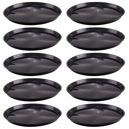 10 Pack Plant Saucer 16 Inches Plastic Drip Trays to Catch Water, Black - color: Black, size: 16 inch